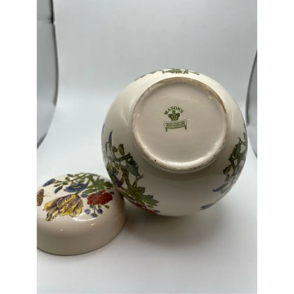 Mason’s white floral butterfly ginger jar